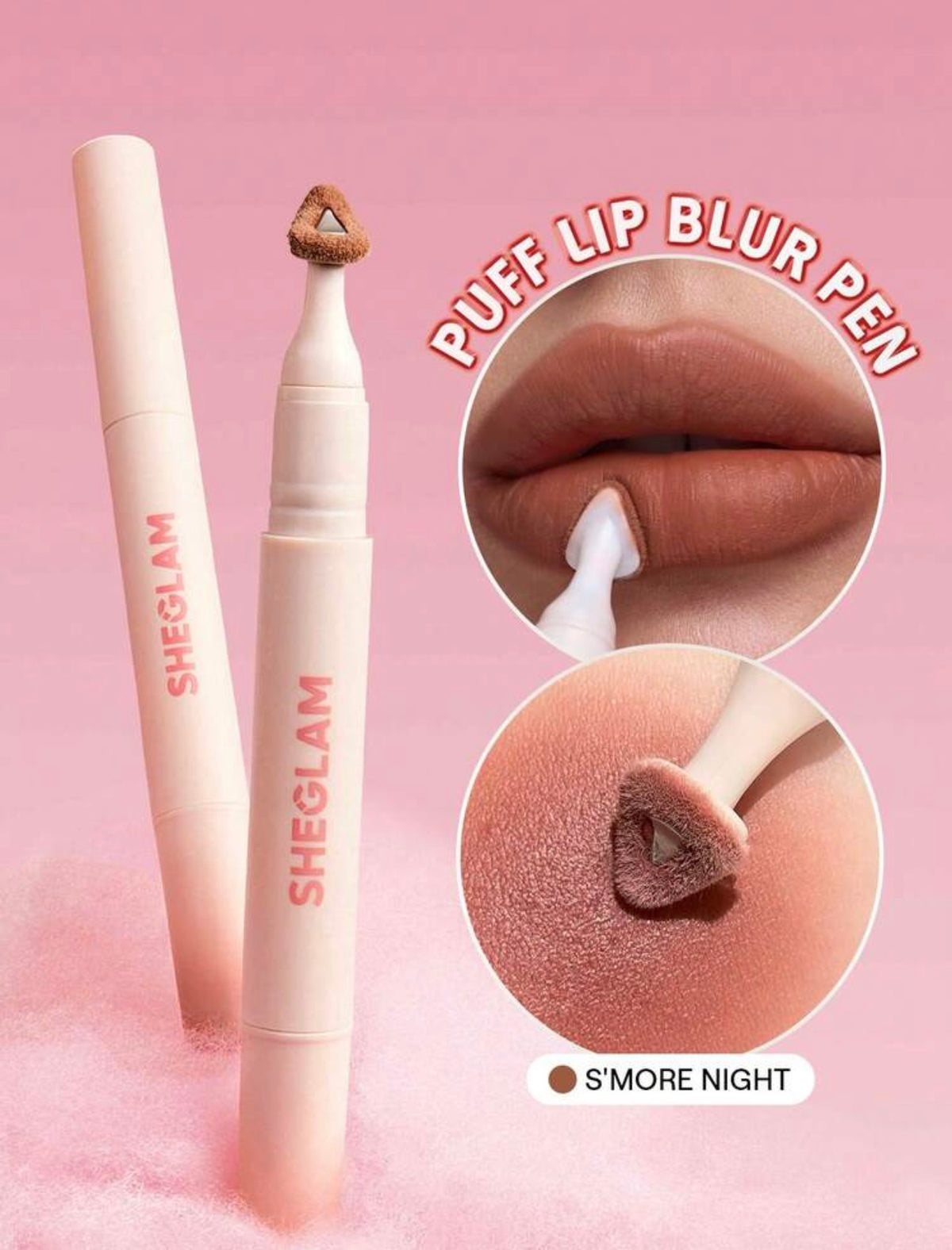 SHEGLAM Marshmallow Puff Lip Blur Pen-524 S'More Night Brand Beauty Cosmetic Makeup For Women And Girls